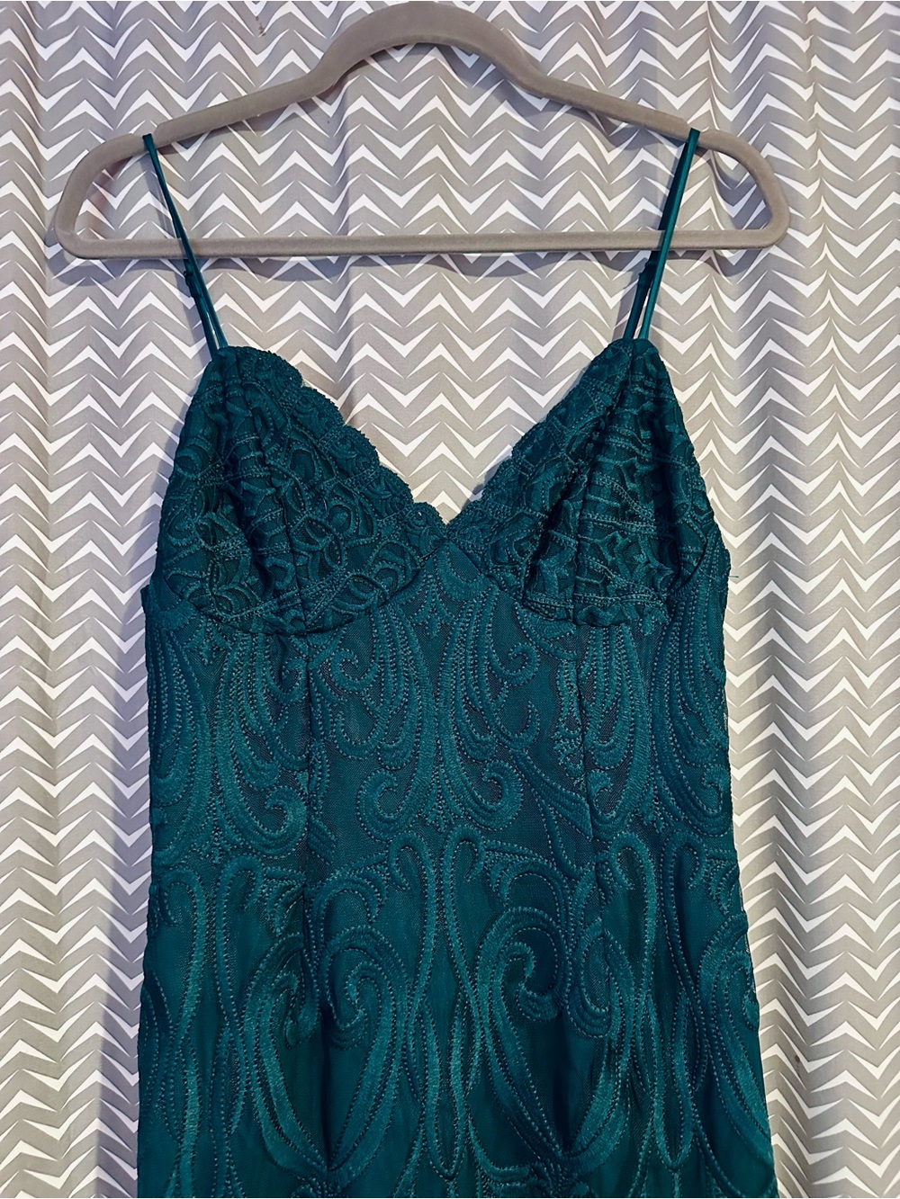 Bardot | Gia Forest Green Lace Bodycon Midi Dress, 8/M - Picture 4 of 9